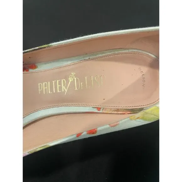 ~ Palter DeLiso 39 Monet Floral Silk Pump Size IT Italy Italian Heels Stiletto - Picture 9 of 16